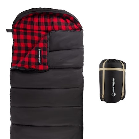 Leisure Sports 3 Season XL Sleeping Bag, Black/Red 549819GQM